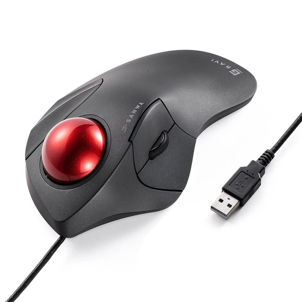 Wired Ergonomic Trackball , Optical Rollerball Mice, Programmable Silent Butt...