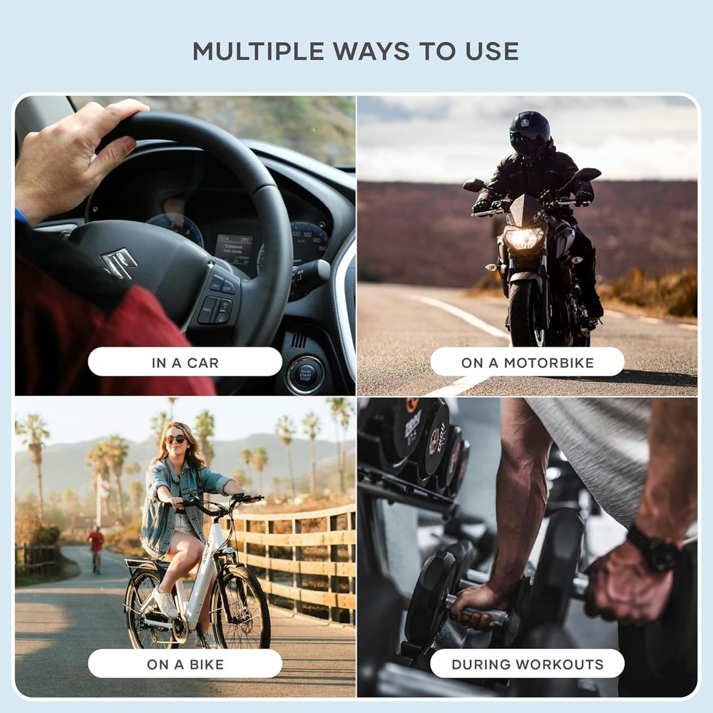 Bluetooth Media Button with Steering Wheel Mount, Wireless Music & Volume Con...
