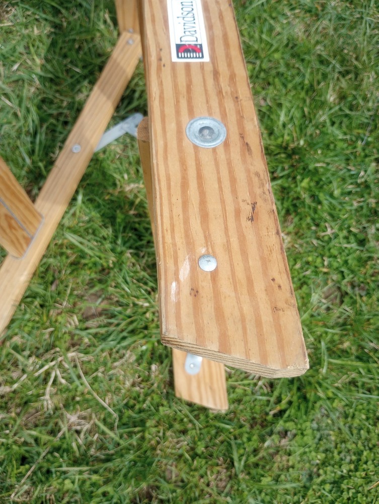 2 ft Wooden Step Ladder Rustic Folding Stool Home Decor Utility