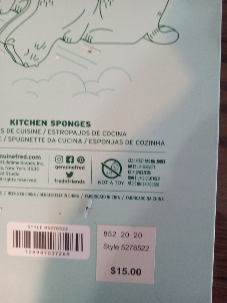 Fred Cat Kitten Orange & Grey Cats Kittens Kitchen 2 Sponge Pack Set