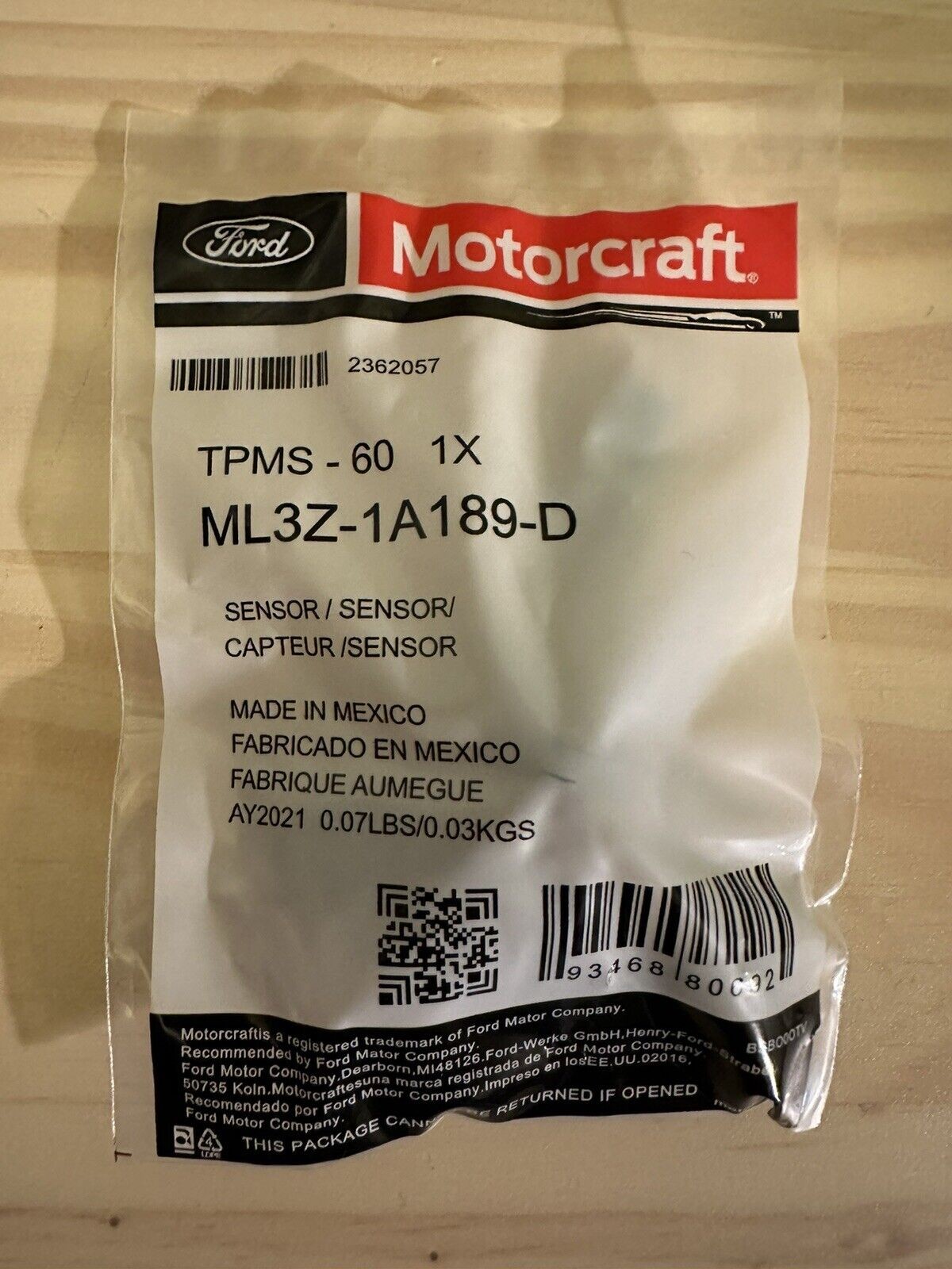 New OEM Motorcarft 433 mhz TPMS Set ML3Z-1A189-D ML3Z1A189D Fits Ford Trucks