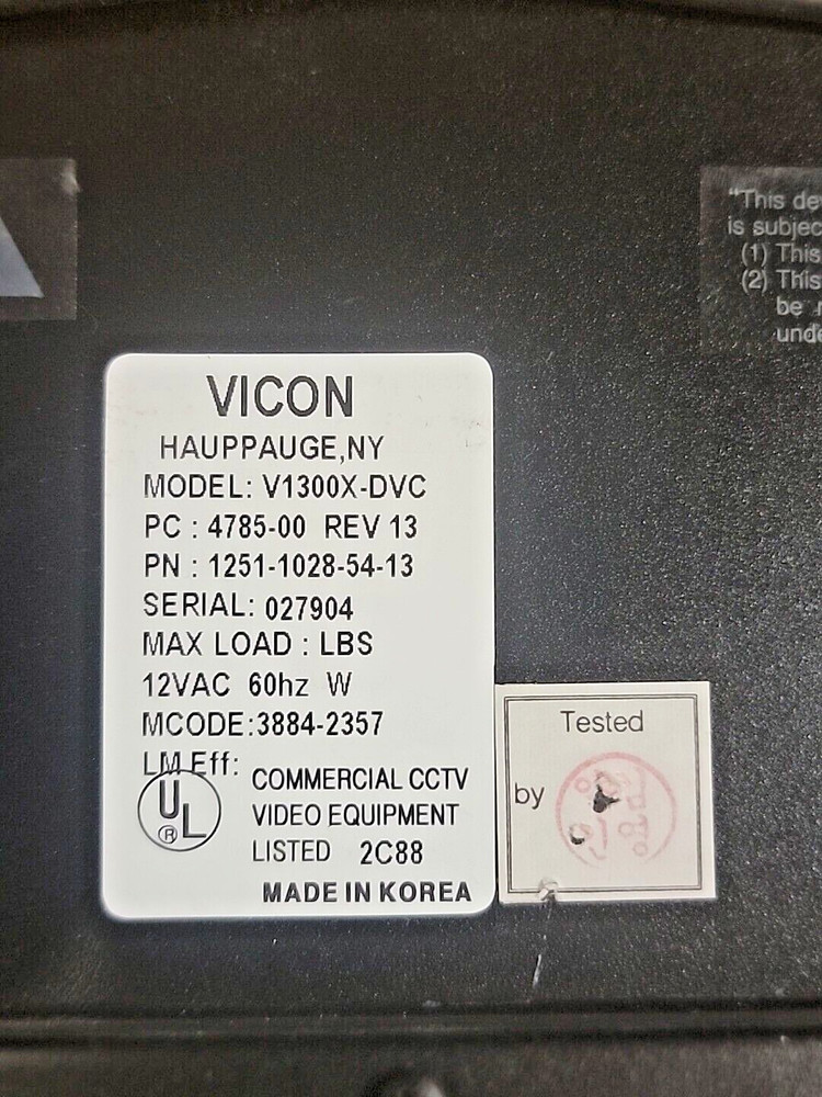 Vicon Camera Controller Model V1300X-DVC - (READ)