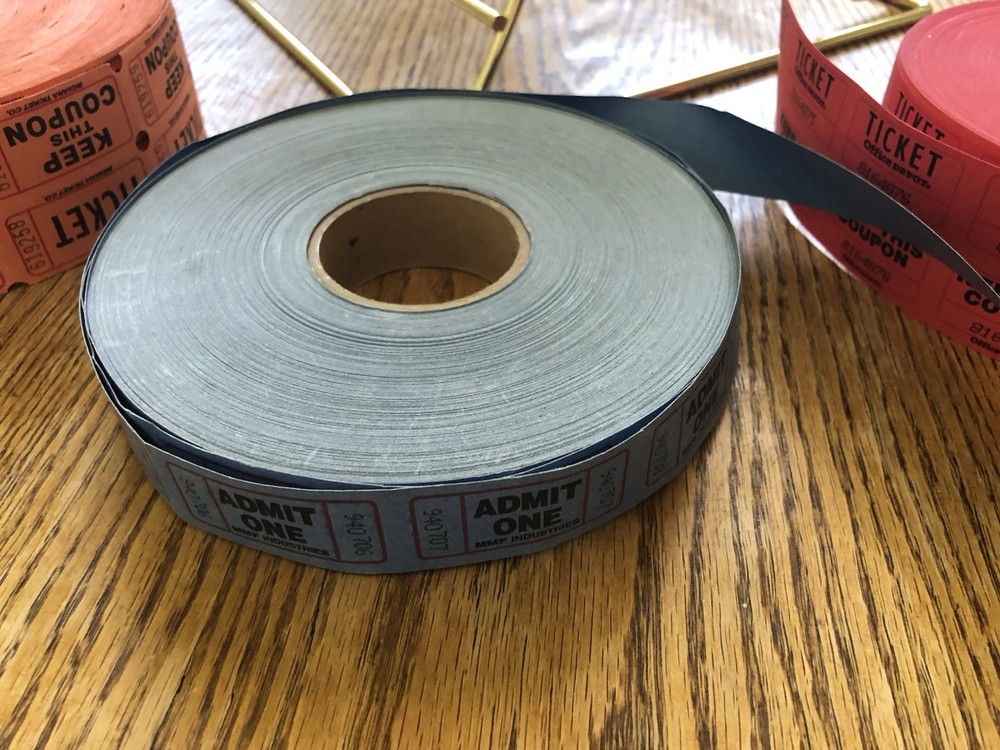 Small Brass Raffle Ticket Drum With Tickets
