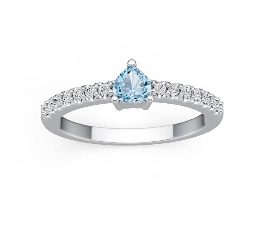 Sterling Silver Semi Mount Ring Setting Heart HT 4X4mm