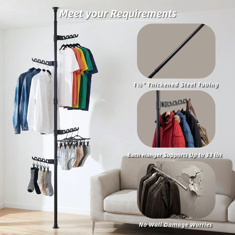 Super Space-Saving Laundry Rack for Air Drying Clothing, Indoor Clothes Rack ...