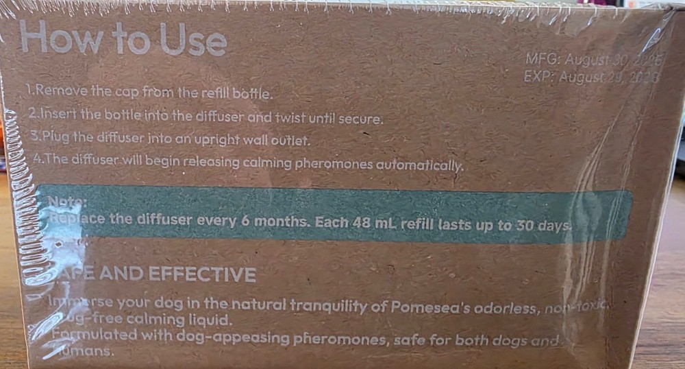 Dog Calming Pheromone Diffuser Pomesea