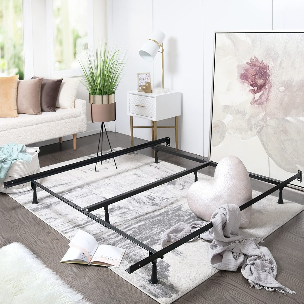 Adjustable Bed Frame - Double Bed Frame Expands to Queen Bed Rails, King Size...