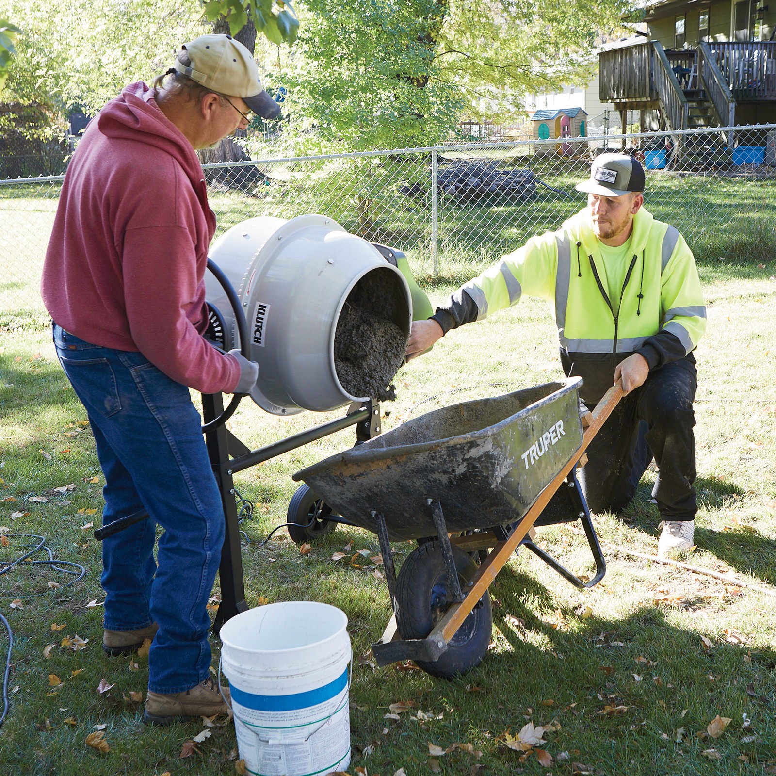 Klutch Electric Cement Mixer, 4.25 Cu. Ft. Drum, 2/3 HP, 120V Electric Motor