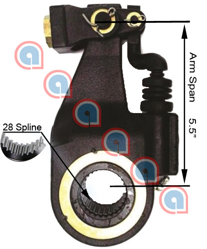 Automatic slack adjuster, 28 Spline 5.5",  Ref: Bendix 065174 / K043197 H-26369