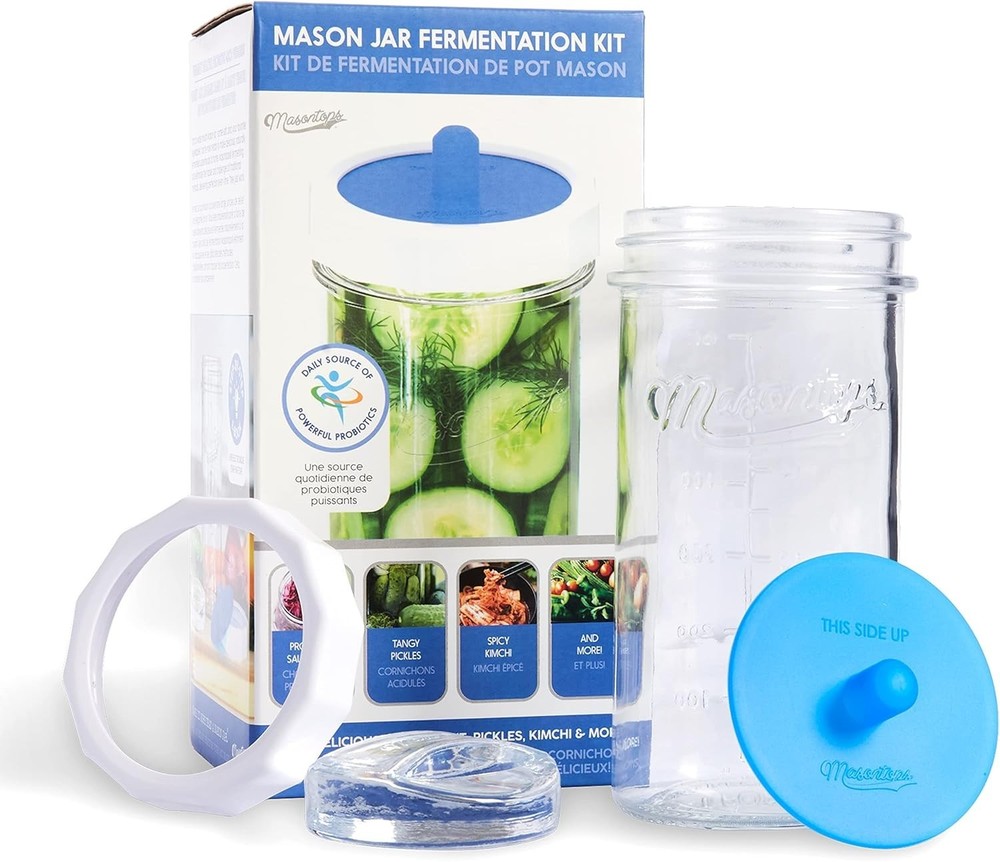 Fermentation Jar Starter Set, Easy Vegetable Fermentation Kit, Includes Mason...