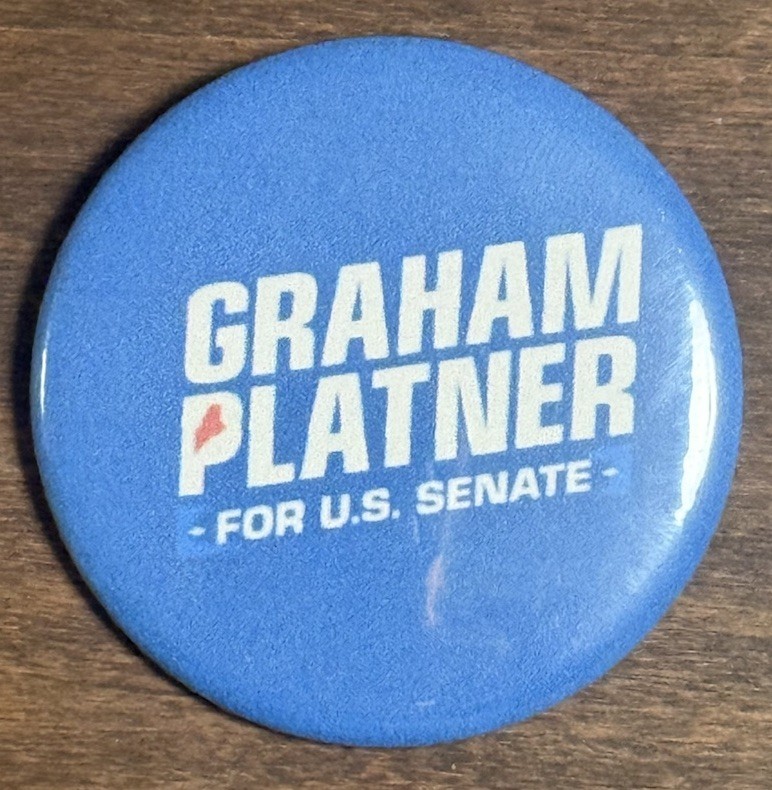 Graham Platner For Senate Button. 2.25inches
