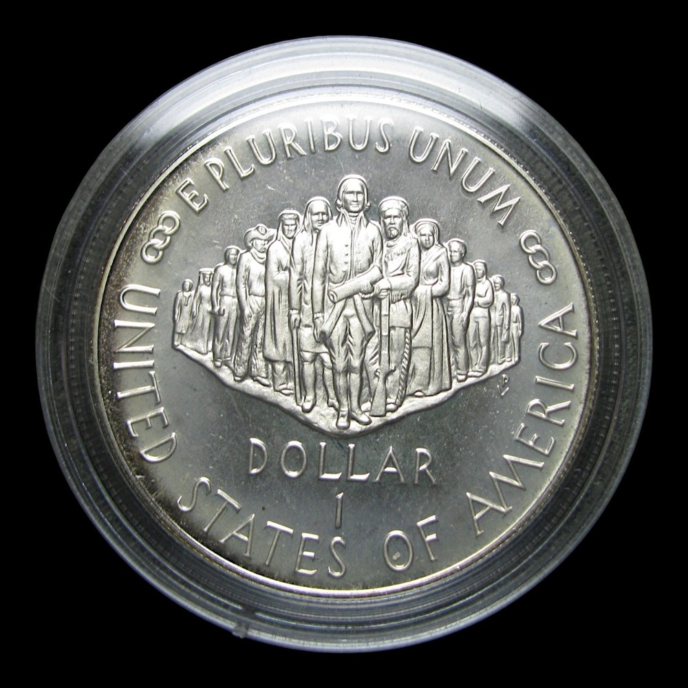 CRAZY Rainbow Toning Silver Commemorative Dollar Constitution --