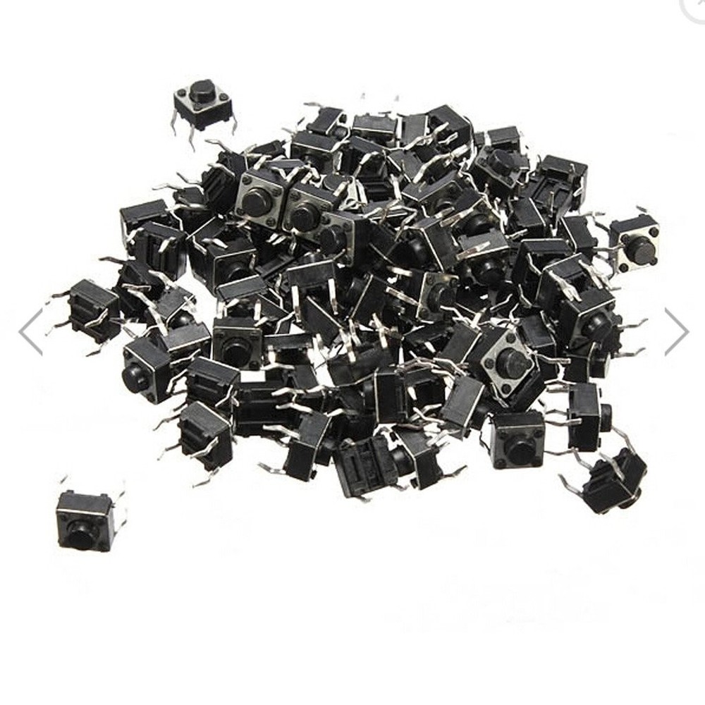 100Pcs 6x6x5mm Micro Tactile Push Button Switch - Reliable SPST Quality