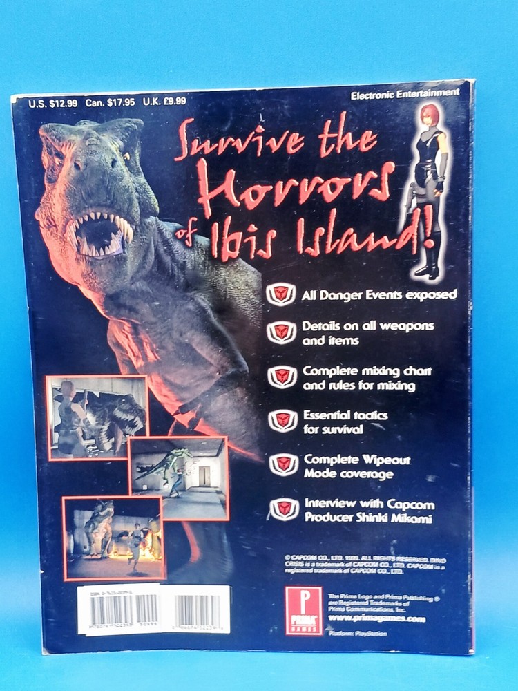 Dino Crisis Official Strategy Guide Prima Capcom No Poster!!.