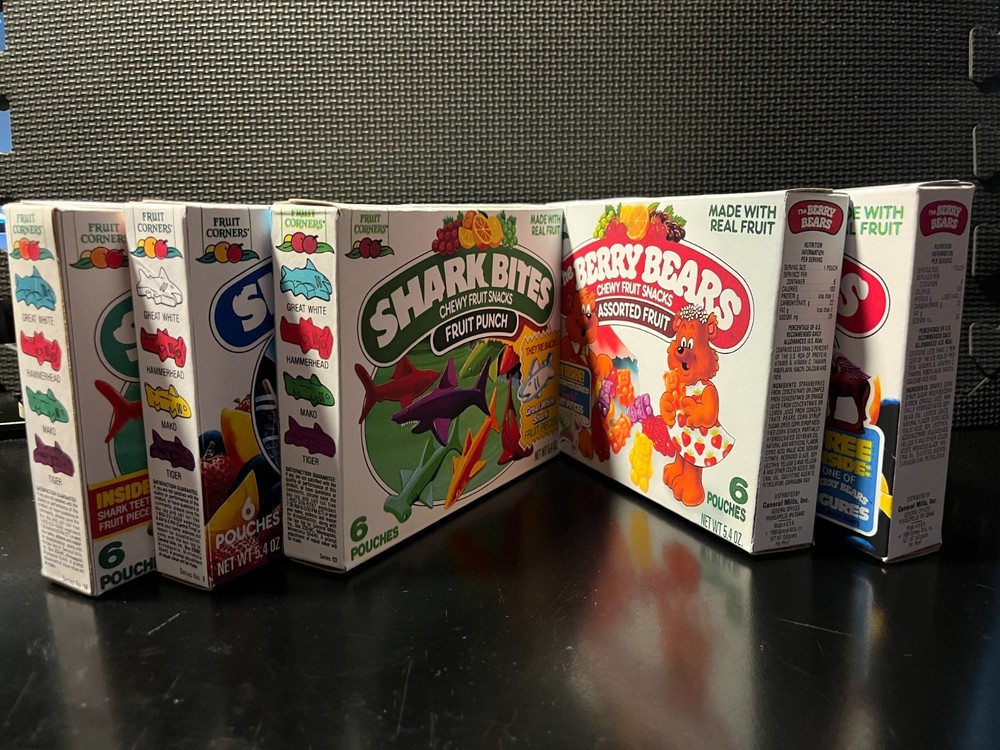 Shark Bites fruit snacks - 3 empty custom design display boxes