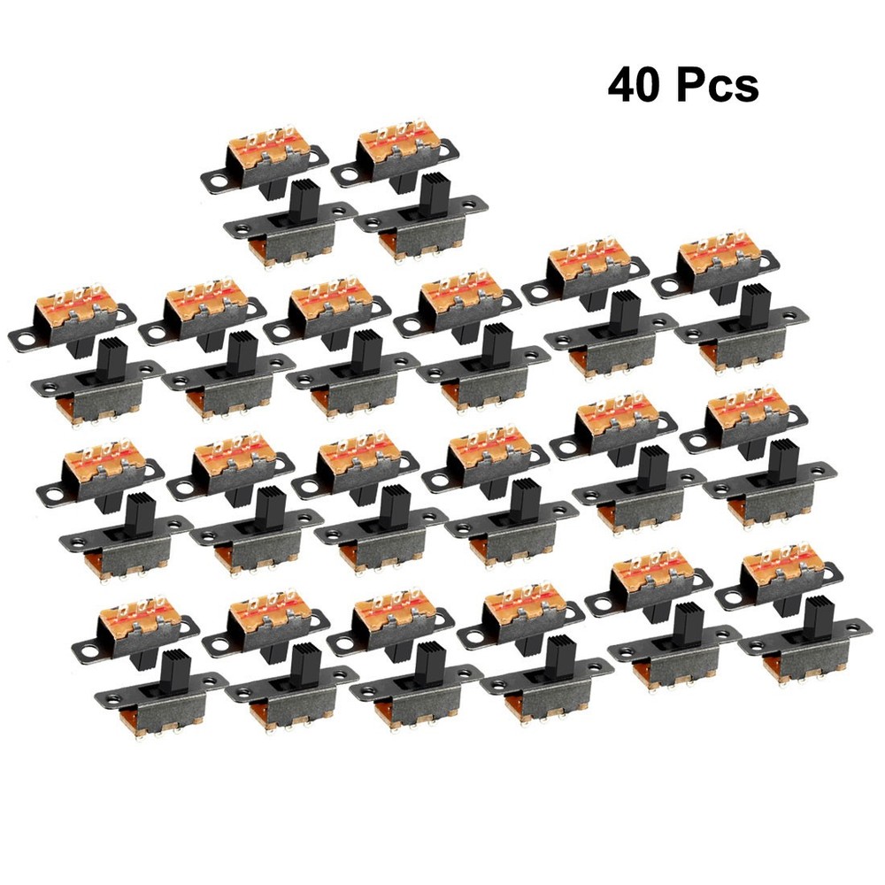 40Pcs 3mm Vertical Slide Switch SPDT 3 Terminals PCB Panel Latching