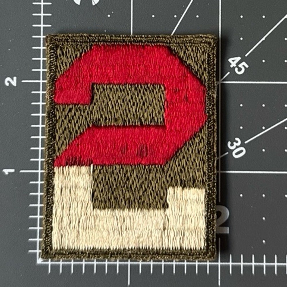 WW2 2nd Army Square OD Green Patch - #1001