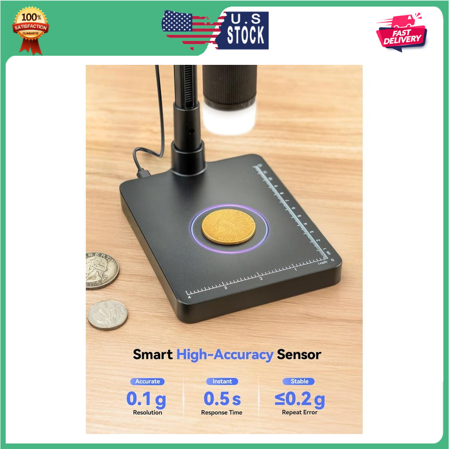TOMLOV DM4W Microscope with Weighing Scale: 4.3" Digital Coin Microscope...