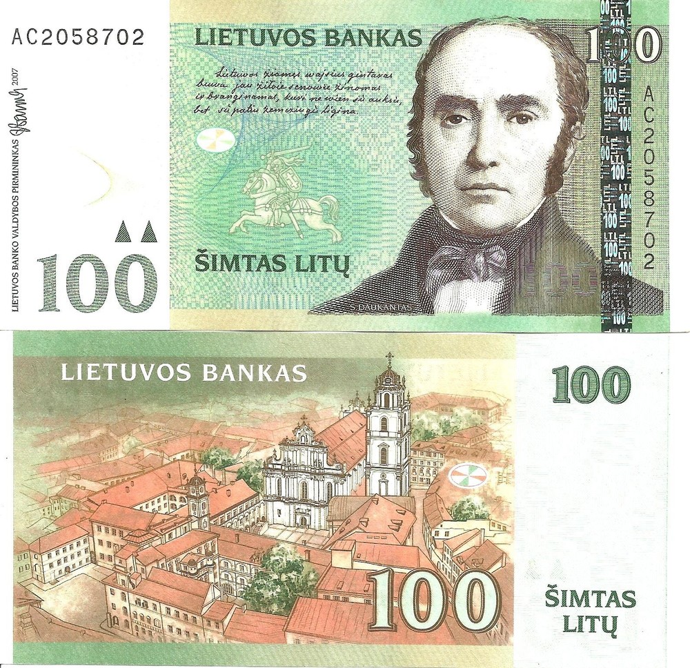 Lithuania 100 litų 2007 P-70 UNC / 1-