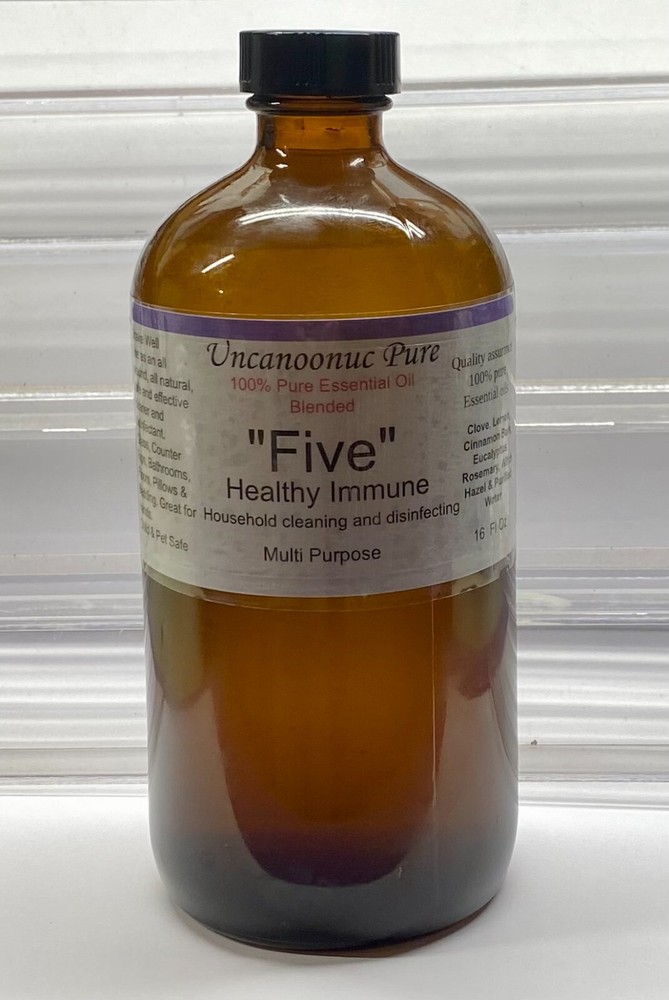 "Five" Pure Essential Oil Multi Purpose Spray 16 Oz with Refill