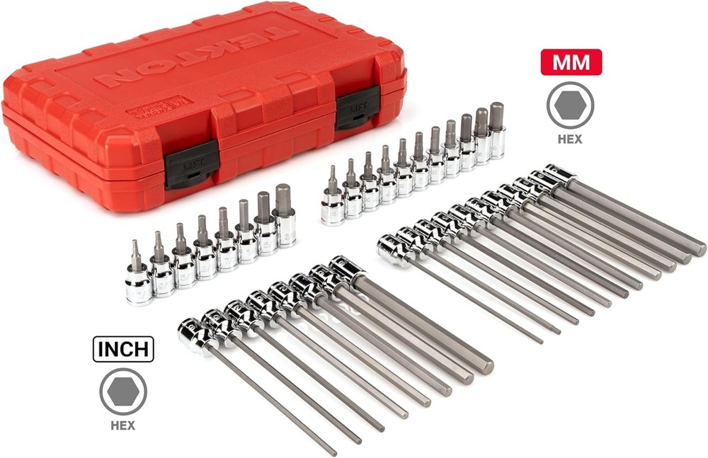 3/8 Inch Drive Hex Bit Socket Set with Case, 38-Piece