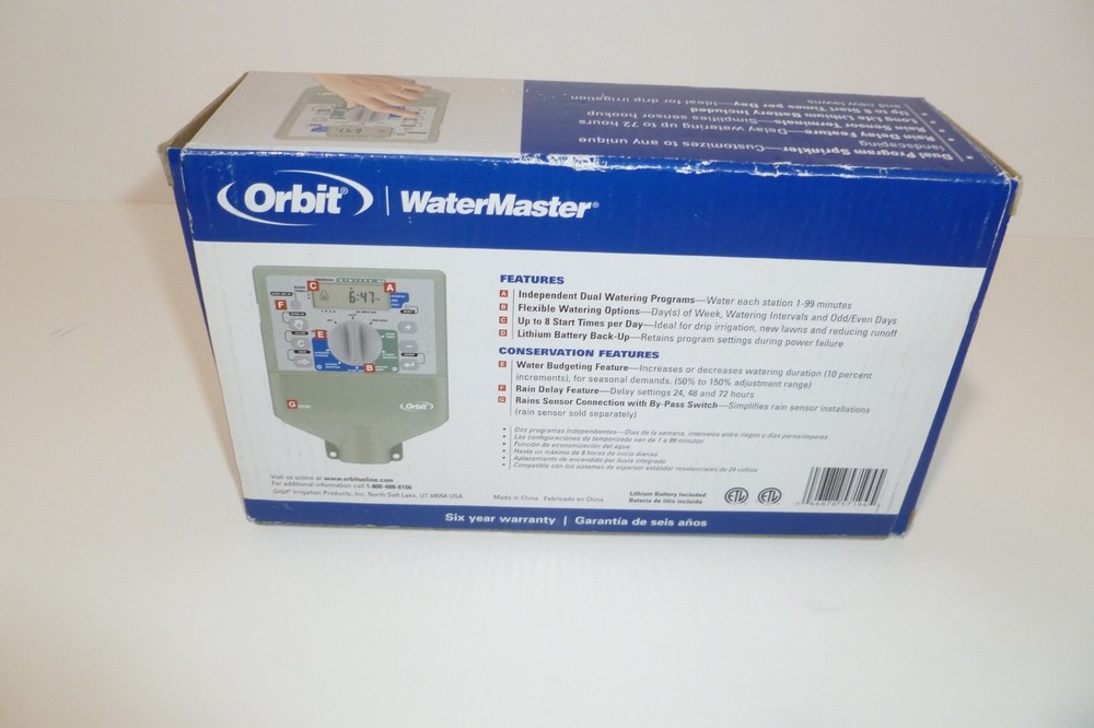 NEW Orbit WaterMaster 4 Station Dual Program Sprinkler Timer Model 57194