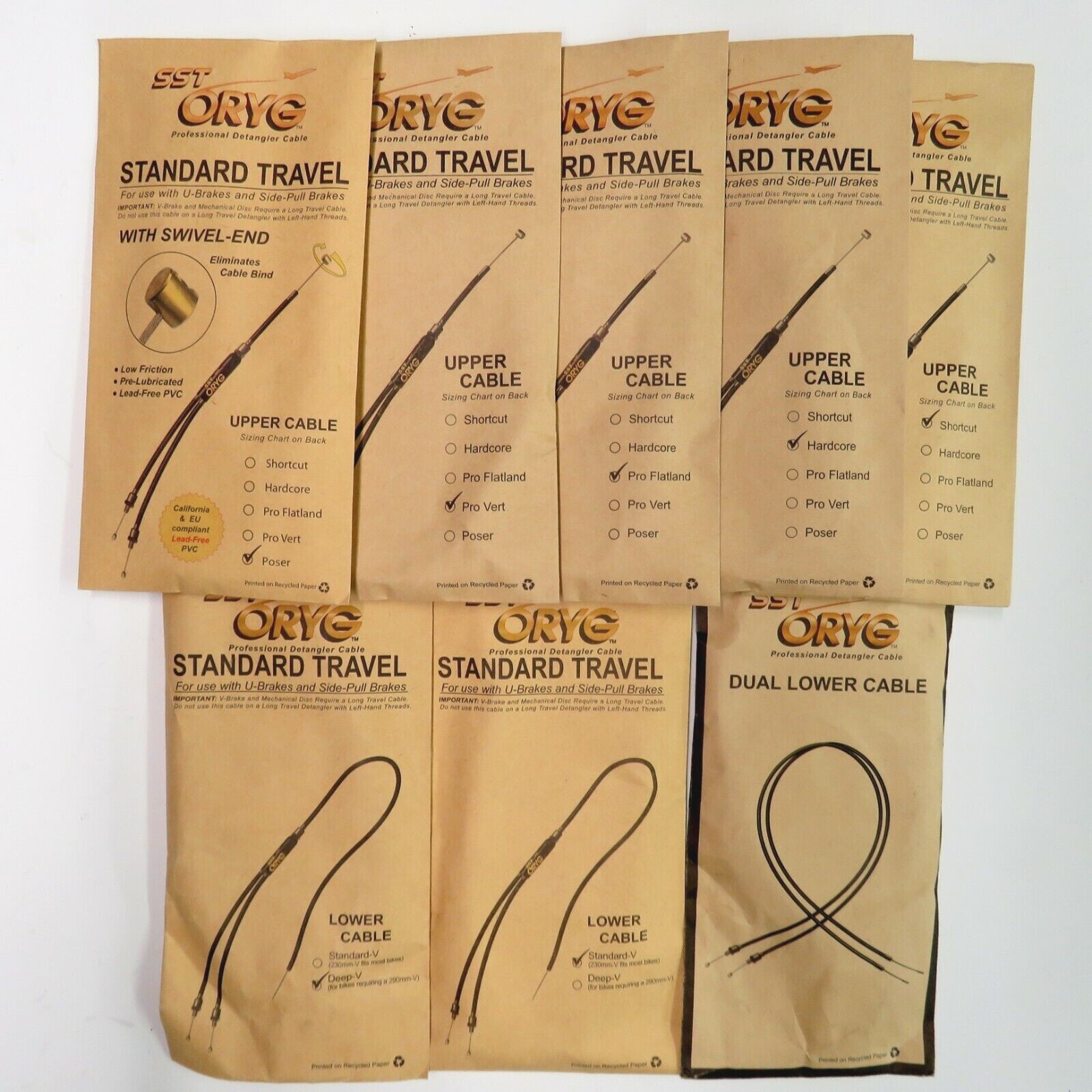 SST ORYG BMX Gyro Freestyle Bike Brake Rotor Cable Standard Uppers and Lowers