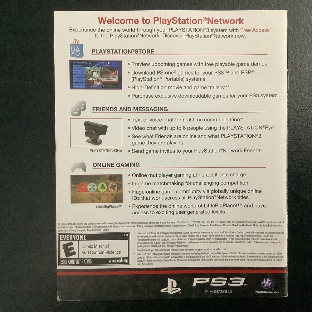 Infamous 1 PS3 PlayStation 3 Instruction Manual Only