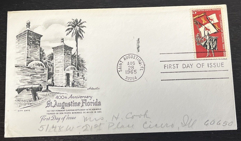 400th Anniversary St. Augustine Florida - August 28 1965 - FDC - Saint Augustine