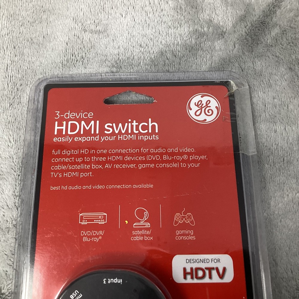 GE HDMI 3-device Switch 11701 General Electric