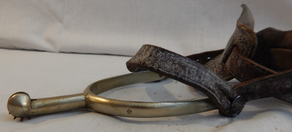Vintage Solid Nickel Western Cowboy Spurs - 107