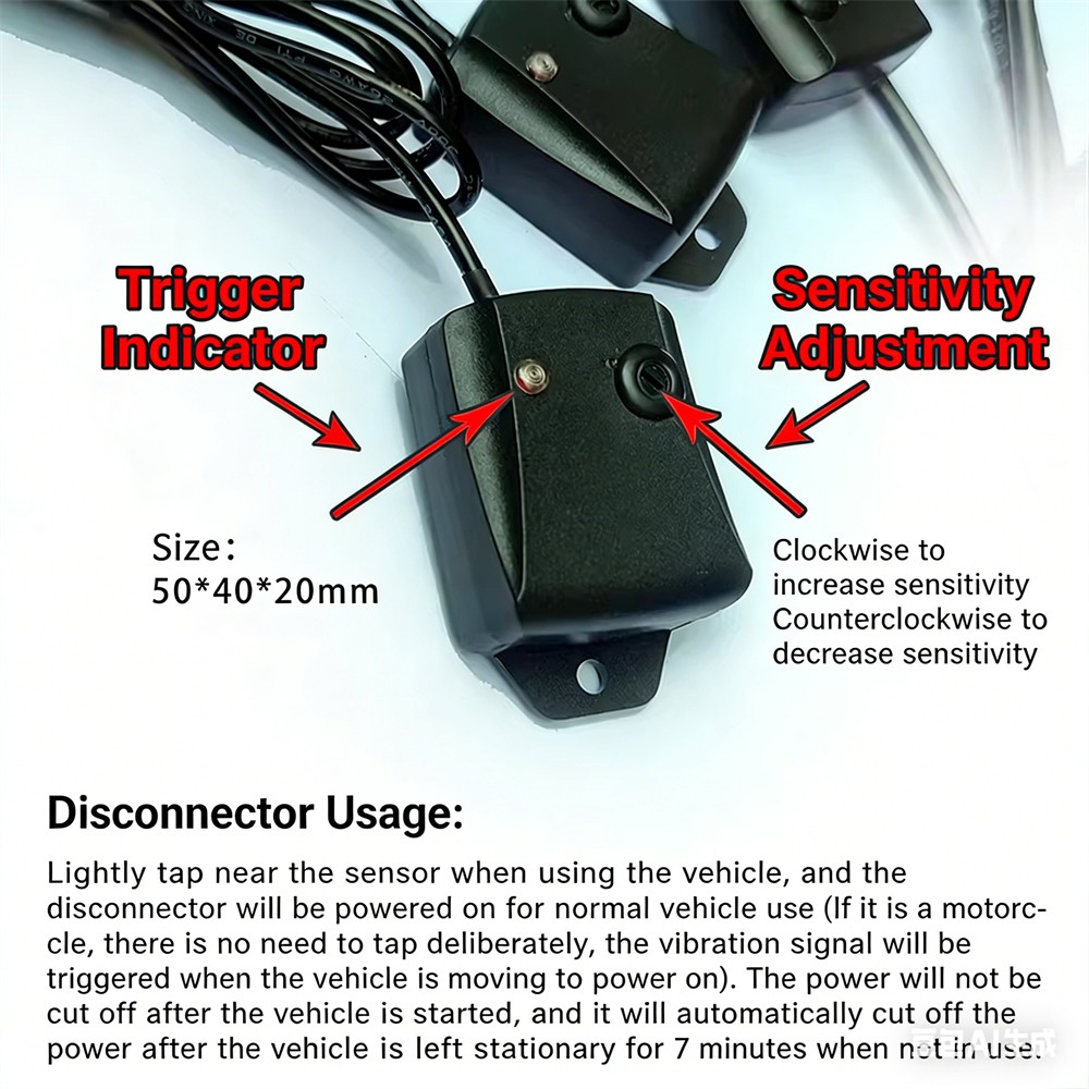 12V Motorcycle Battery Disconnect Cut Off Switch Shock Vibration Sensor Control