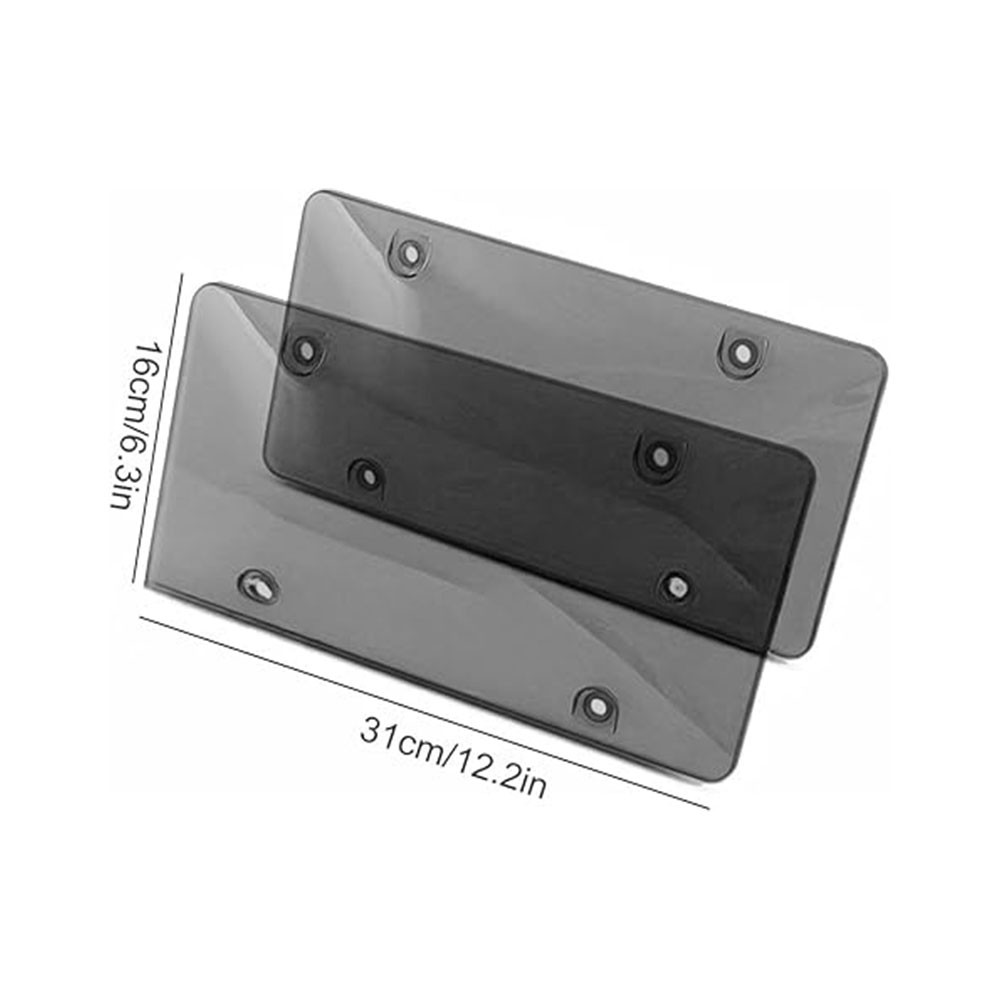 2X Unbreakable License Plate Decors Auto Tag Trim Protector Front Rear Black