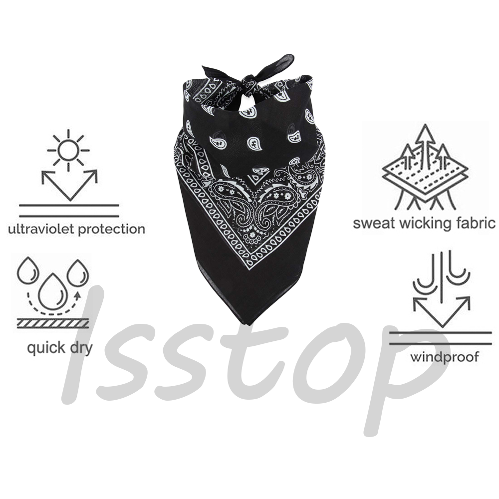 Bandana 100% Cotton Double Sided Print Paisley Cowboy Scarf Party Favor Headband