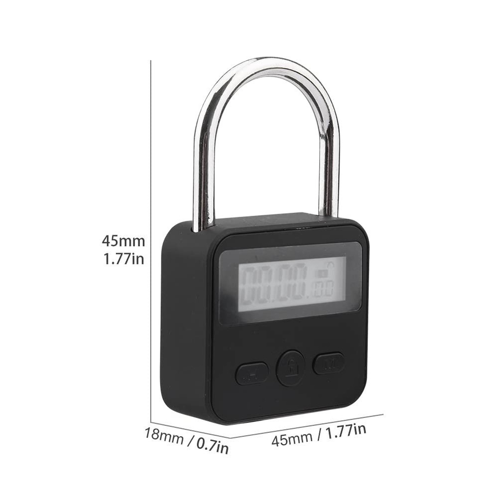 Metal Timer Lock - 99 Hours Max Timing, USB Rechargeable Timer Padlock with L...