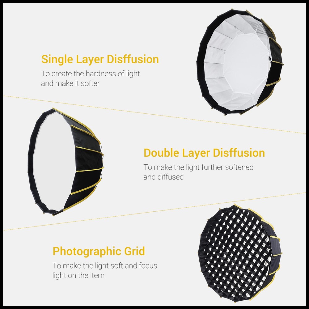 60cm / 23.6inch Portable Fast Installation Hexagonal Softbox With Soft VOER