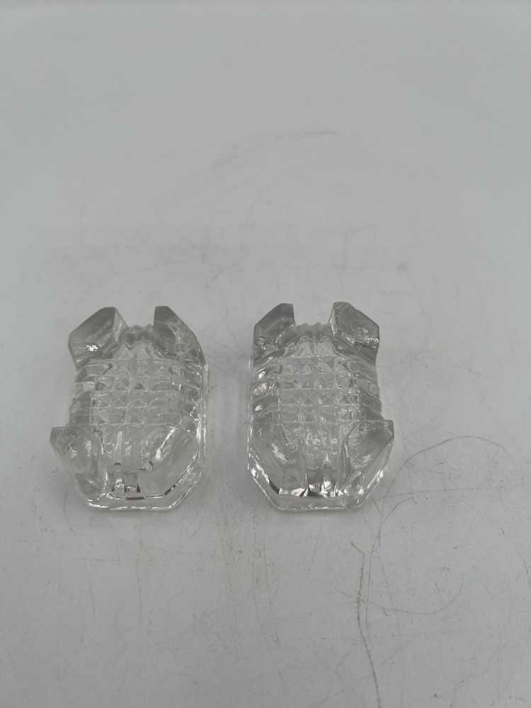 Antique Cut Crystal Salt Cellars – Footed Open – Pair – Elegant Tableware
