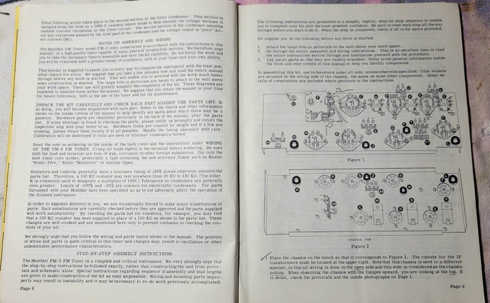 *Original* Heathkit Model FM-3 Frequency Modulation Tuner Assembling Manual