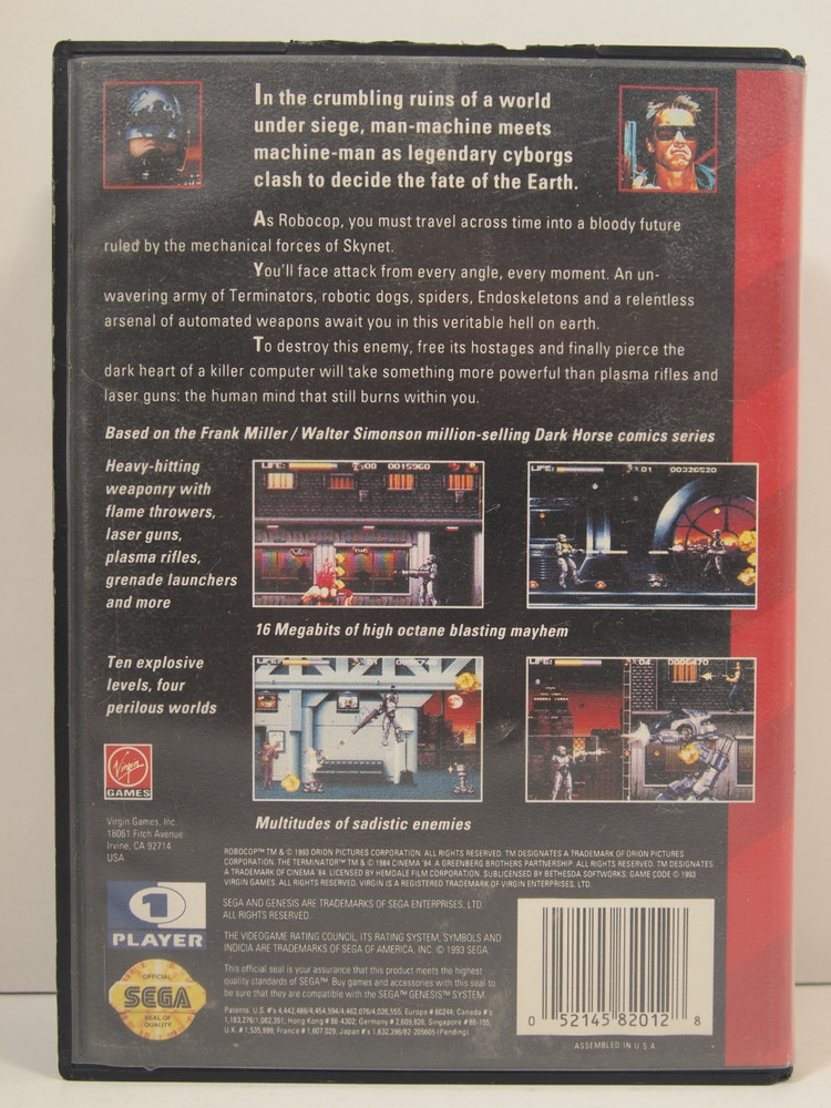 Robocop Vs The Terminator Case (SEGA Genesis) Authentic BOX ONLY