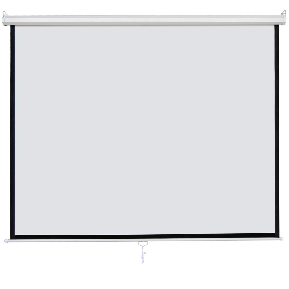 84" X 84" Diagonal Dimension Pull Down Projection Screen Matte HD Movie Theater