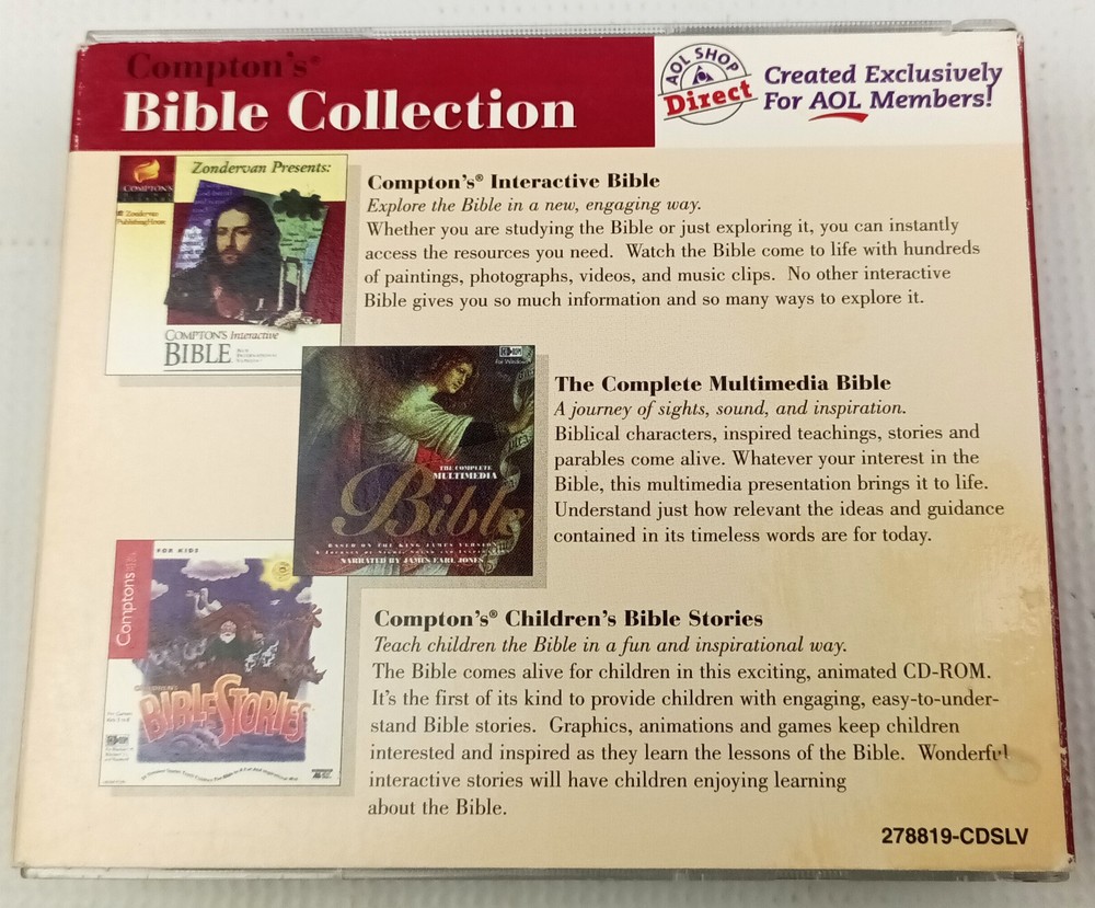 Comptons Bible Collection 3 CD-ROMs Windows Interactive Bible Multimedia Stories