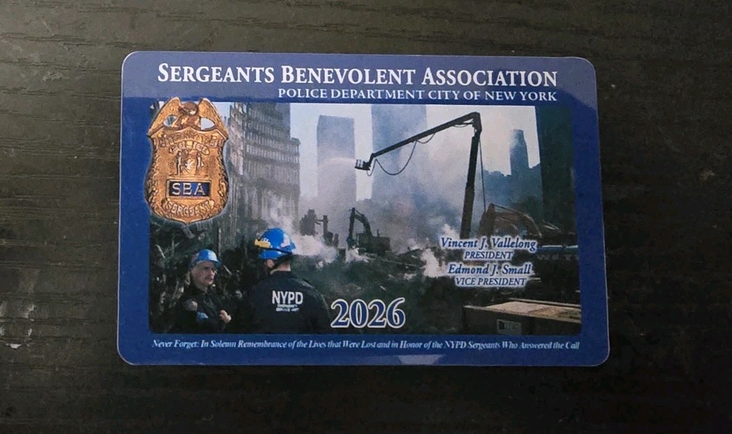 Nypd SBA Card Not PBA Twenty Twenty Six. Genuine Mint Condition Unsigned.