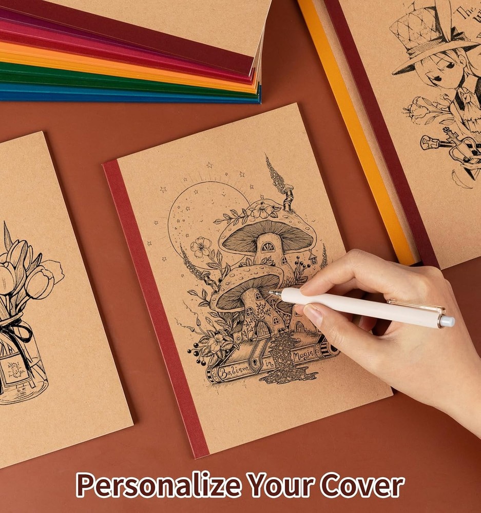 ALK Blank Notebook Journals Bulk, A5 Unlined Paper posit Notebook