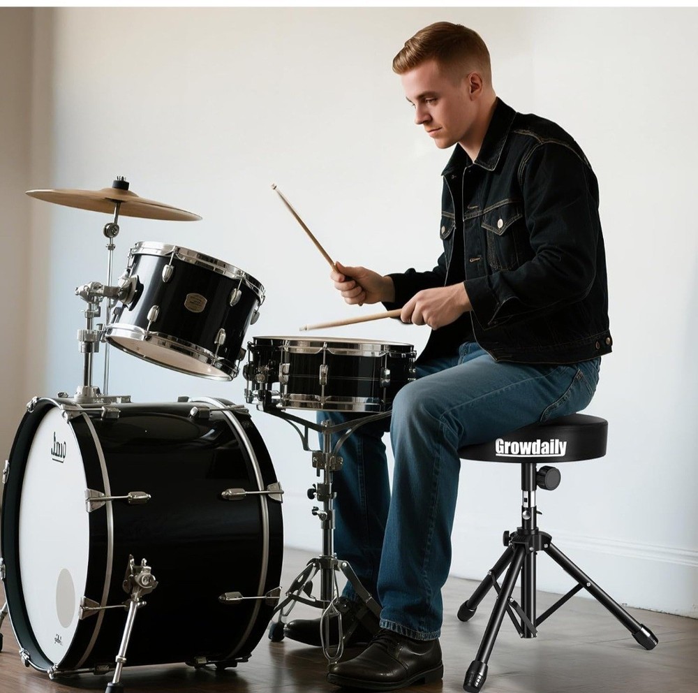 Drum Throne,Adjustable Stool Drum Universal Drum Throne Drummer Stool for Adu...