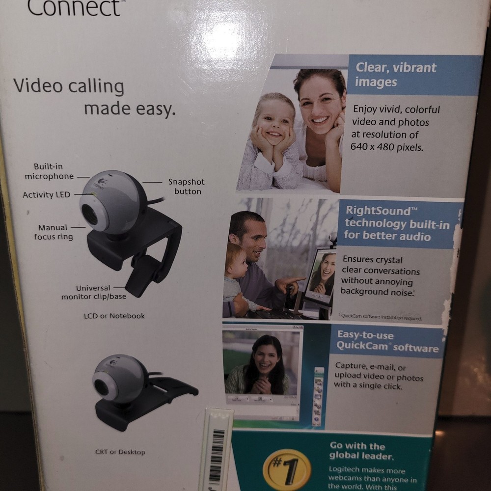 Brand New Logitech QuickCam E2500 Webcam Built In Microphone