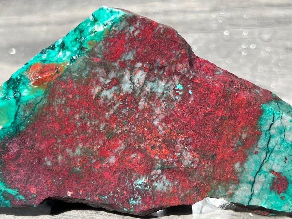 Sonora Sunrise Sunset Chrysocolla Cuprite 5.25"x2.25" Lapidary Rough Slab S1