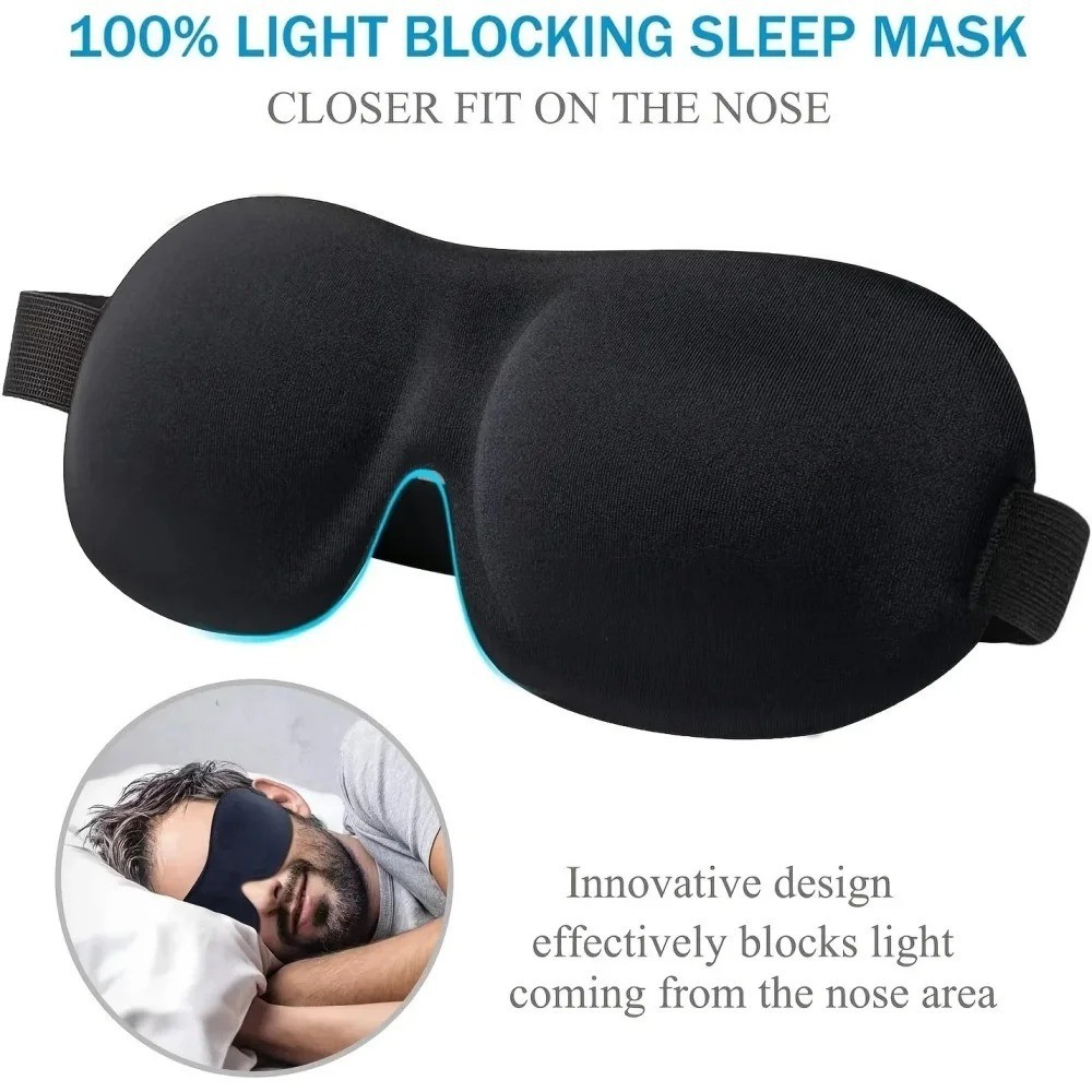 3D Sleep Mask – Soft Memory Foam Eye Mask for Comfortable Sleep