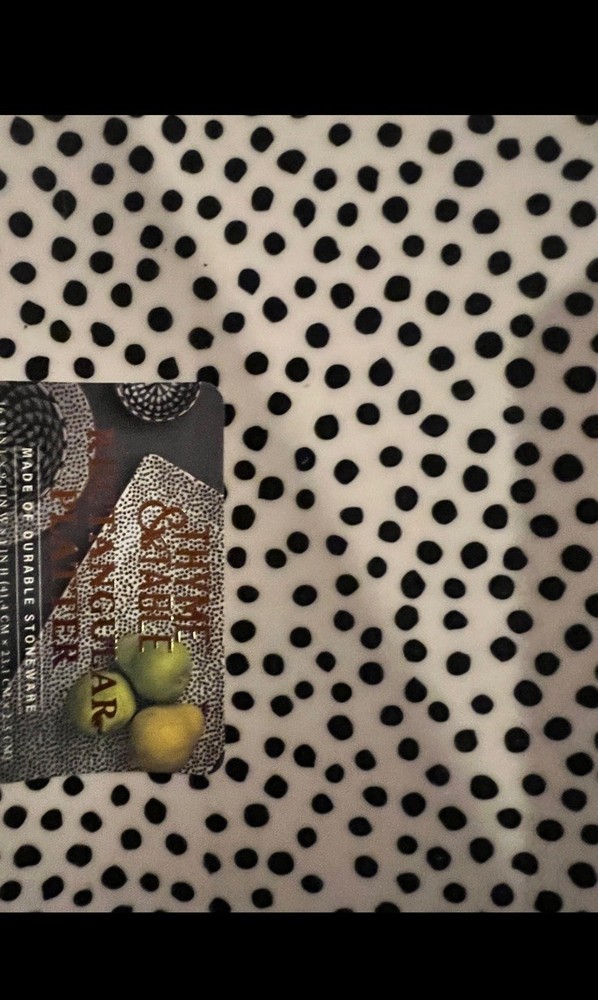 Thyme & Table Dot Rectangular Platter Stoneware Gold Trim Dishwasher Micro Safe