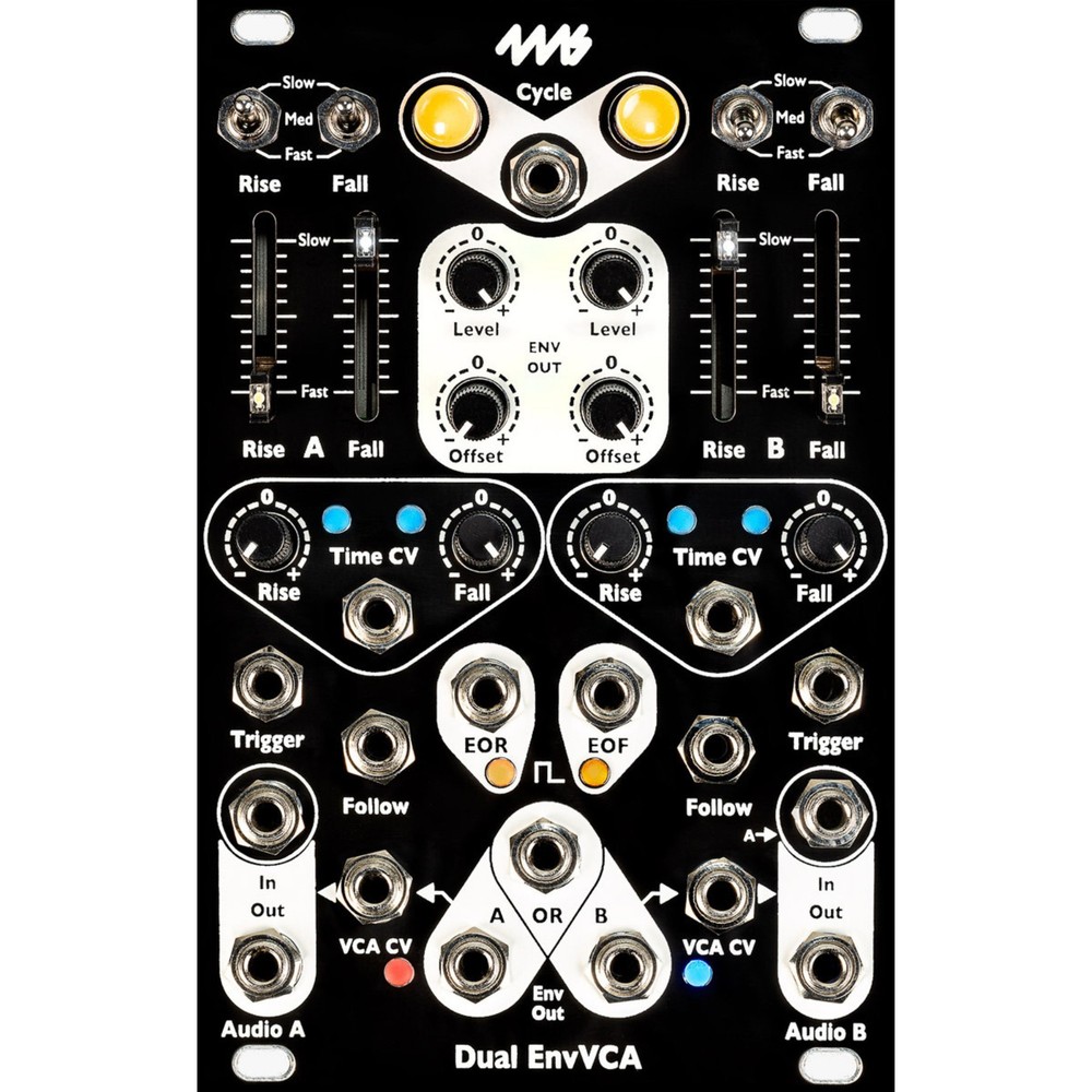 4MS DEV Dual EnvVCA Dual Envelope VCA Eurorack Synth Module, Black