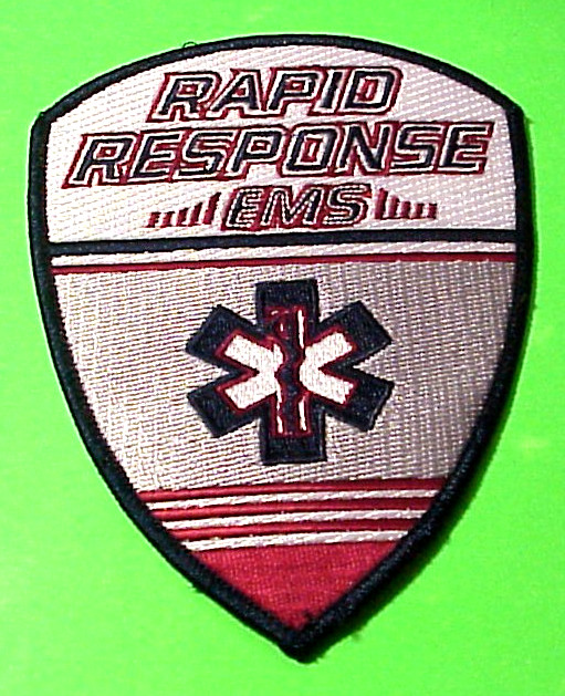 RAPID RESPONSE ROMULUS  MICHIGAN  MI  EMS   5 1/4"  UNIFORM TAKE OFF  PATCH
